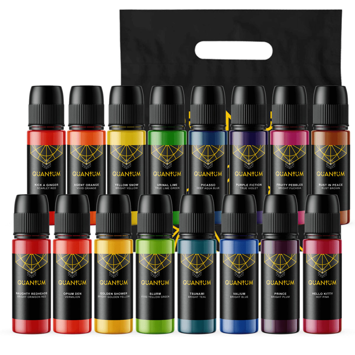 16 Bright Color Set- 1 oz by Quantum tattoo Ink| InkWrapped.com