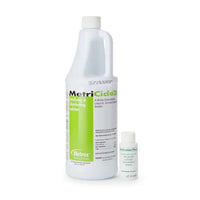 Metrex MetriCide 28 Sterilizing and Disinfectant bottle with Activator Plus for medical equipment cleaning.