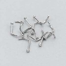 Nose Screw with Jewel 18 GA - 10 Packs