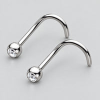 Nose Screw with Jewel 18 GA - 10 Packs