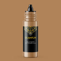 Quantum Malibu Tan bottle showing pour spout on a brown background 