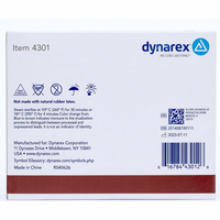 Back of dynarex 4301 product box displaying product information 